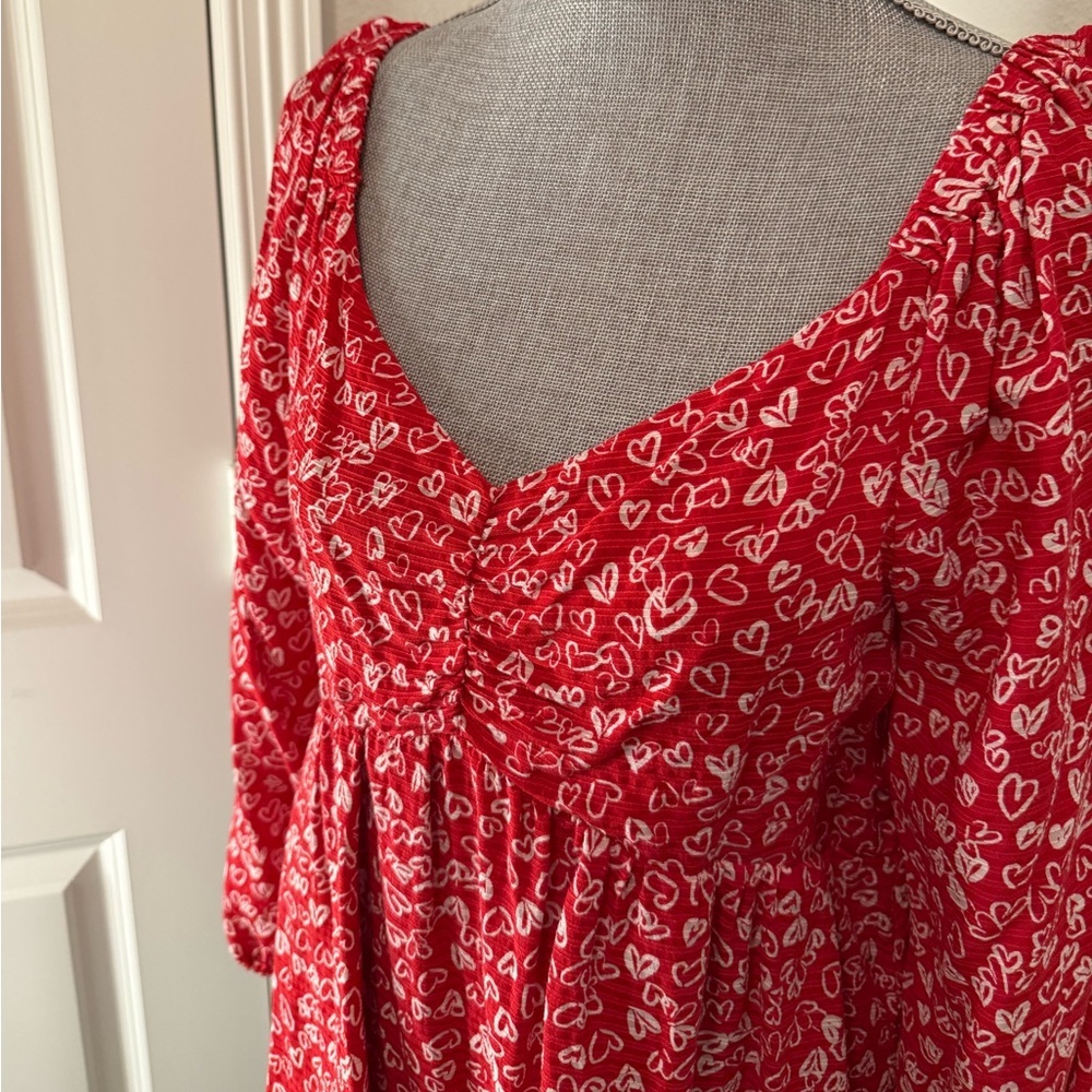 Loft Heart Cinched Sweetheart Neck Blouse - Sz 6 - Picture 3 of 7